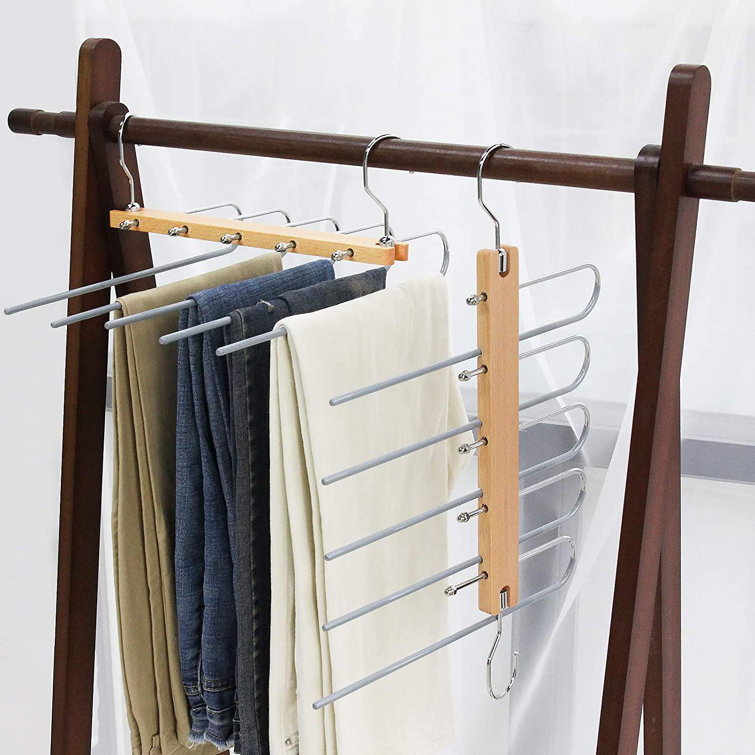 Rebrilliant Magic Pants Hangers Space Saving 2 Pack, Vertical 5 Layers